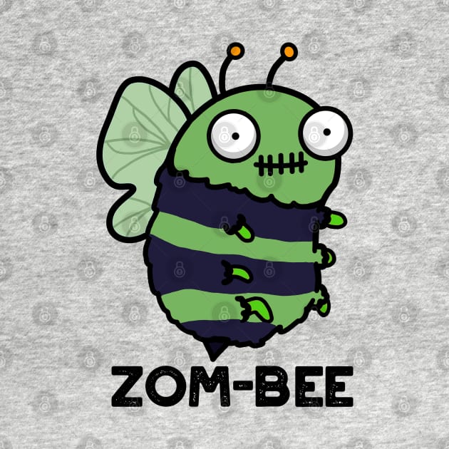 Zom-bee Cute Halloween Zombie Bee Pun by punnybone